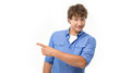 © A Stock Studio - Man showing pointing finger.