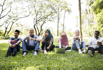 Wall Mural - A group of diverse teenagers