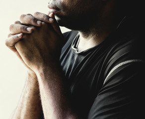 Wall Mural - Contemplative African American man