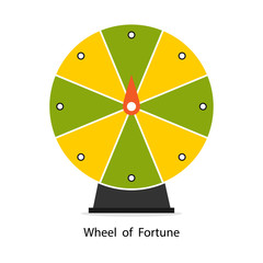 Sticker - wheel of fortune in flat style. vector illustration