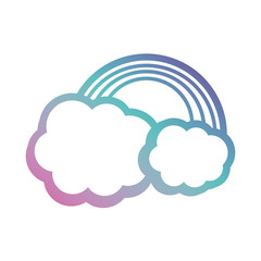 Sticker - clouds and rainbow icon