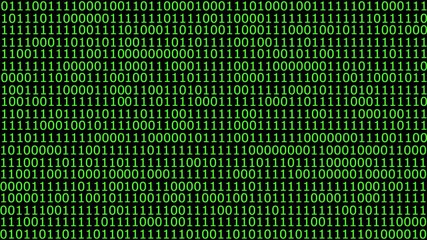 Binary computer code animation ones and zeros flashing on screen