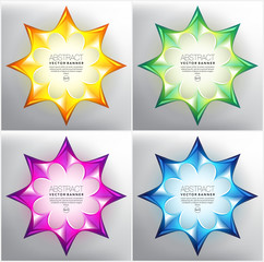 Wall Mural - abstract vector banner set of 4. colorful abstract star banners. isolated on the light background. e