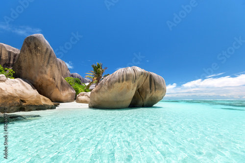 Fotomural Anse Source d'Argent beach, La Digue island, Seyshelles