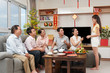 Asian family celebrating Tet