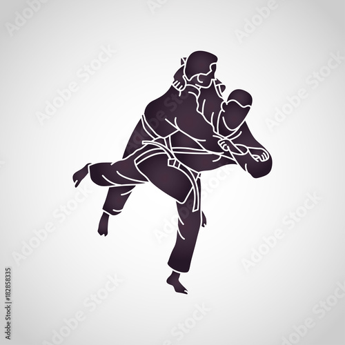 Dekoracja na wymiar judo-wektor-logo-ikona-ilustracja
