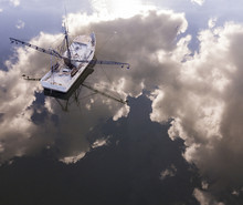 Aerial View Of Fishing Boat In South Carolina