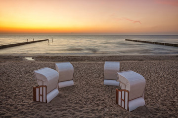 Wall Mural - Sunset at German Baltic Sea beach