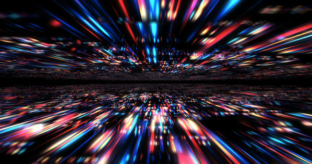 Poster - 3D Futuristic abstract background. Motion graphic for abstract data center, server, internet, speed. 