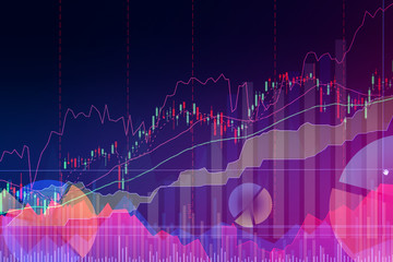 Wall Mural - financial stock market trading graph chart of stock market investment trading screen