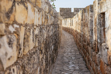 The Walls Surrounding The Old City Of Jerusalem, Ramparts Walk Along The Top Of The Stone Walls