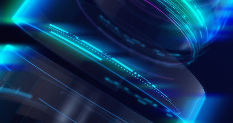 Poster - Graphical Modern Digital World News Studio Background. Abstract Digital World with Digital Binary Code Background
