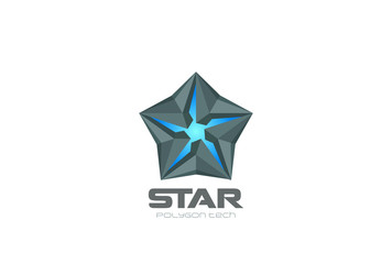 Wall Mural - Technology Star Logo abstract design vector. Hi-tech icon