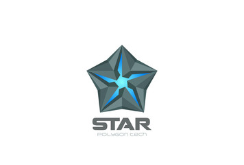 Sticker - Technology Star Logo abstract design vector. Hi-tech icon