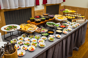 buffet table with refreshments