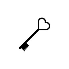 Poster - heart key icon. Love or couple element icon. Premium quality graphic design. Signs, outline symbols collection icon for websites, web design, mobile app, info graphics