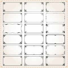 Canvas Print - decorative frames and borders rectangle 2x1 proportions set 4