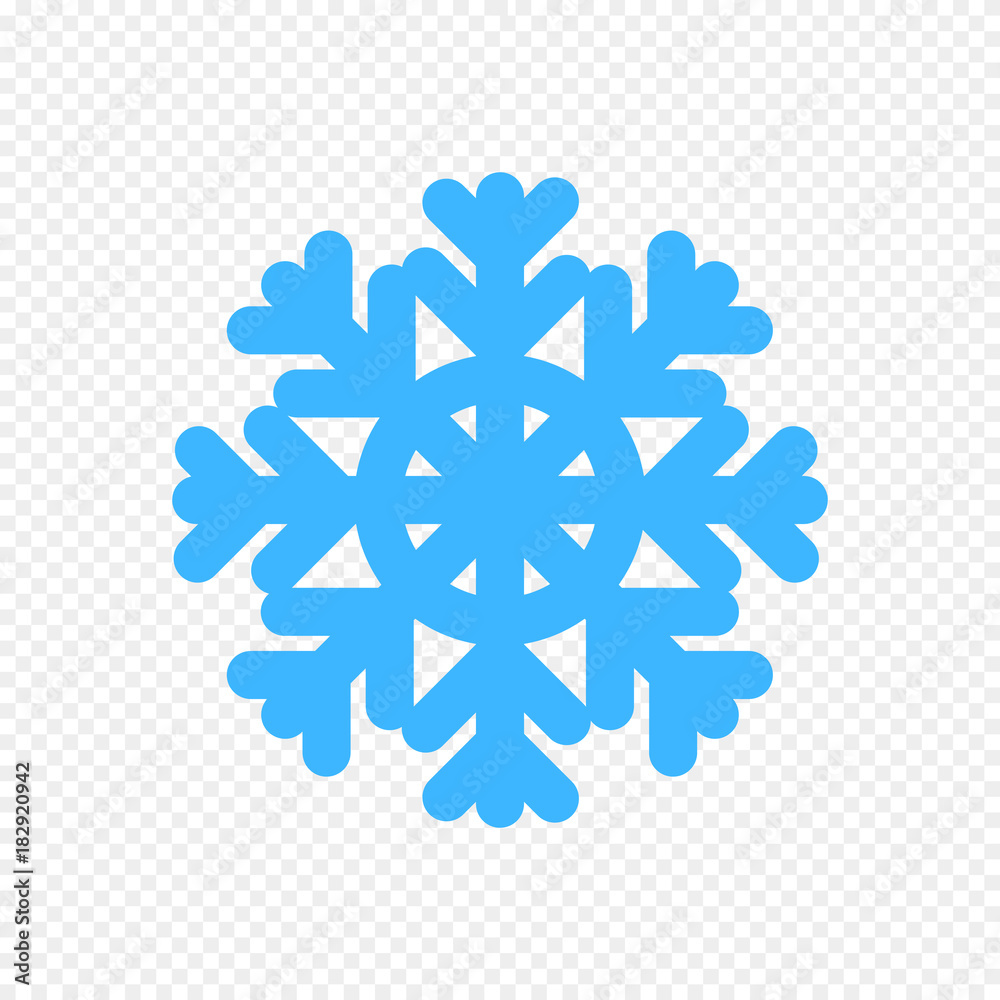 Snowflake Vector Icon Isolated on Light Transparent Background. Simple ...