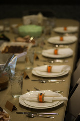 Table set for thanksgiving dinner