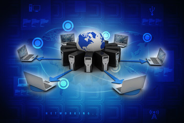 Poster - 3d rendering technology Computer network