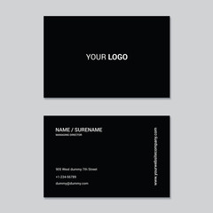 Wall Mural - Minimalist and modern black colors business card template