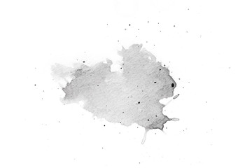 Aufkleber - abstract black splashes on white watercolor paper. monochrome image.