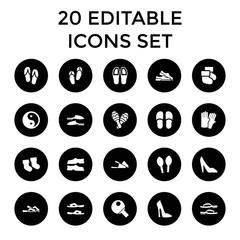 Sticker - Pair icons. set of 20 editable filled pair icons