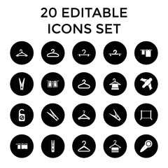 Sticker - Hang icons. set of 20 editable filled hang icons