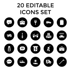 Wall Mural - Service icons. set of 20 editable filled service icons