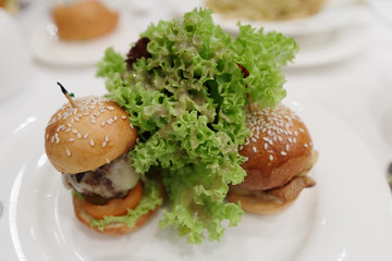 Mini hambuger with vegetable