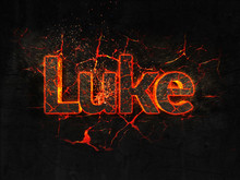 Luke Fire Text Flame Burning Hot Lava Explosion Background.