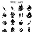 Chili & Spicy icon set vector illustration graphic design