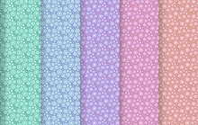 Seamless Pattern With Bubble Texture In Five Pastel Colors