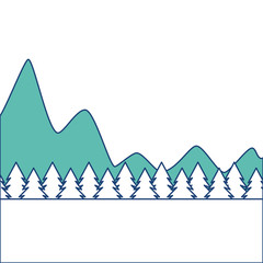 Poster - natural mountains with tree pines forest landscape vector illustration image green