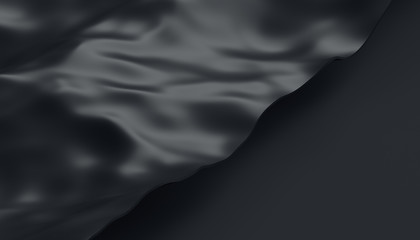 Poster - Abstract 3d rendering of smooth surface with ripples. Cloth with waves. Modern background design for poster, cover, branding, banner, placard.