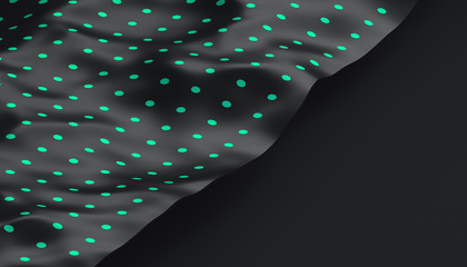 Poster - Abstract 3d rendering of smooth surface with ripples. Cloth with waves. Modern background design for poster, cover, branding, banner, placard.