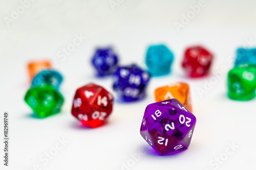Many Dices for board games, isolate on white Poster