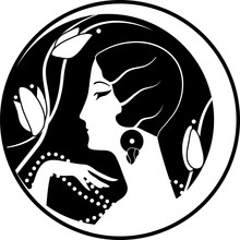 Graphic Silhouette Of A Art Deco Woman