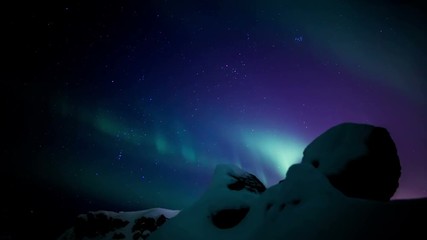 Wall Mural - aurora borealis over surreal snowy volcanic terrain sci -fi abstract reykajvik iceland