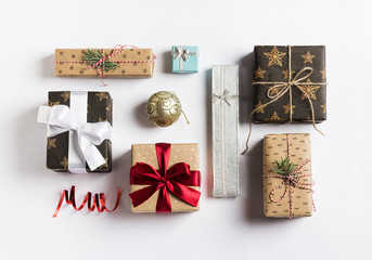 Christmas holiday gift box new year on white background