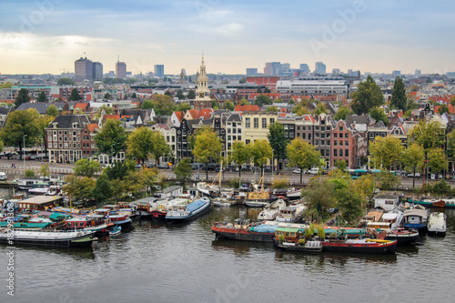 Fotomural Oosterdok cityview in Amsterdam, the Netherlands.