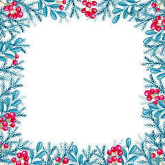 Canvas Print - Decorative Christmas floral frame