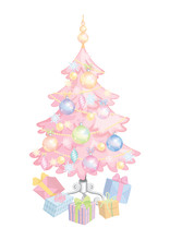Pink Christmas Tree Pastel
