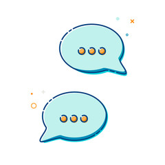 Poster - Chat Icon in trendy style - thin line flat design. Couple speech bubbles symbol for your web site design, logo, app, UI. Vector illustration