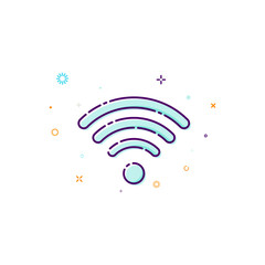 Poster - Concept wifi icon. Vector illustration of wireless access point. Thin line flat design element