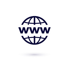Poster - WWW flat icon. Vector concept illustration for design. World Wide Web icon
