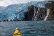 Kayaking to Blackstone Glacier, Alaska, paddling in frozen waters