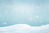 Fototapeta Las - winter background with snowflakes, Christmas background with heavy snowfall, snowflakes in the sky
