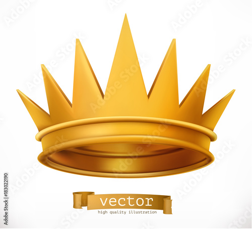 Gold crown. King. vector icon