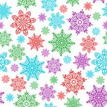 Vector Seamless Pattern With Snowflakes